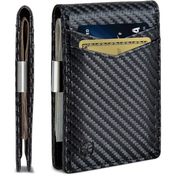 Money Clip Wallet - Mens Wallets slim Front Pocket RFID Blocking - Picture 1 of 6